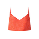 Top donna corto jacquard con spalline sottili
