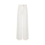 Pantaloni donna in misto lino con cinturini