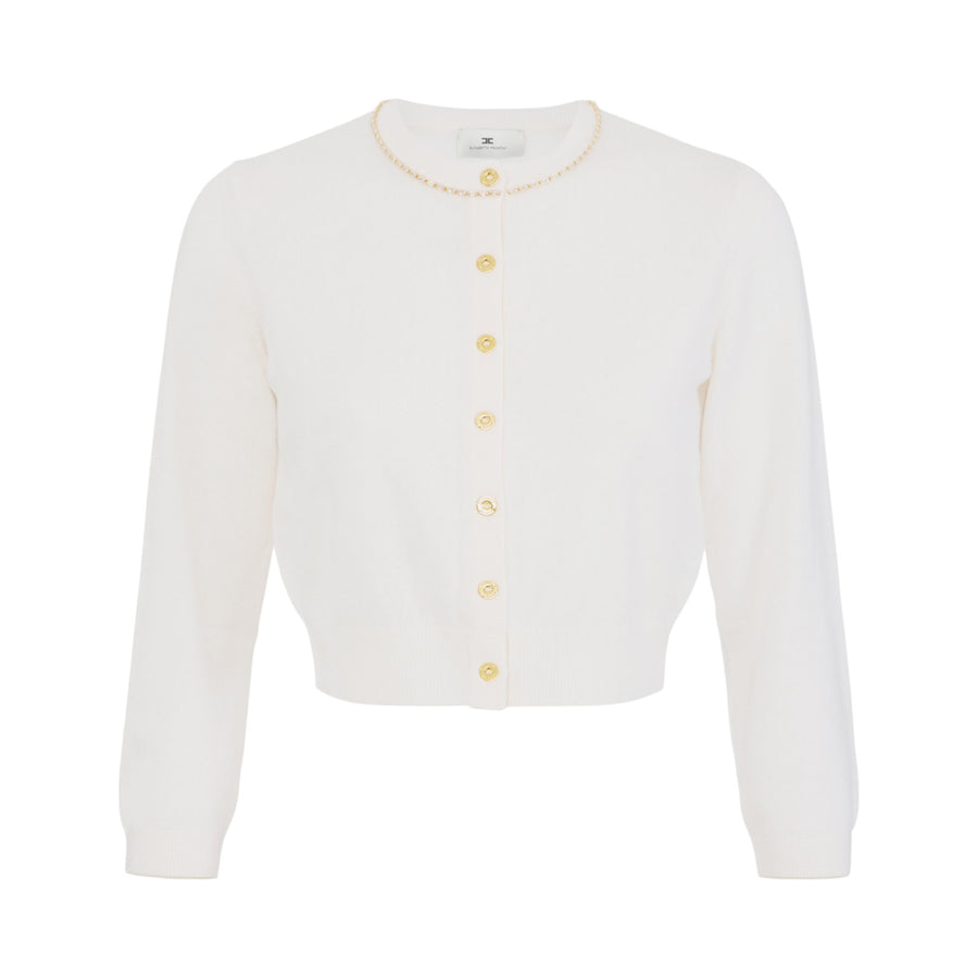 Cardigan donna in lana e cachemire con strass