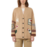 Cardigan donna over in filato di lana