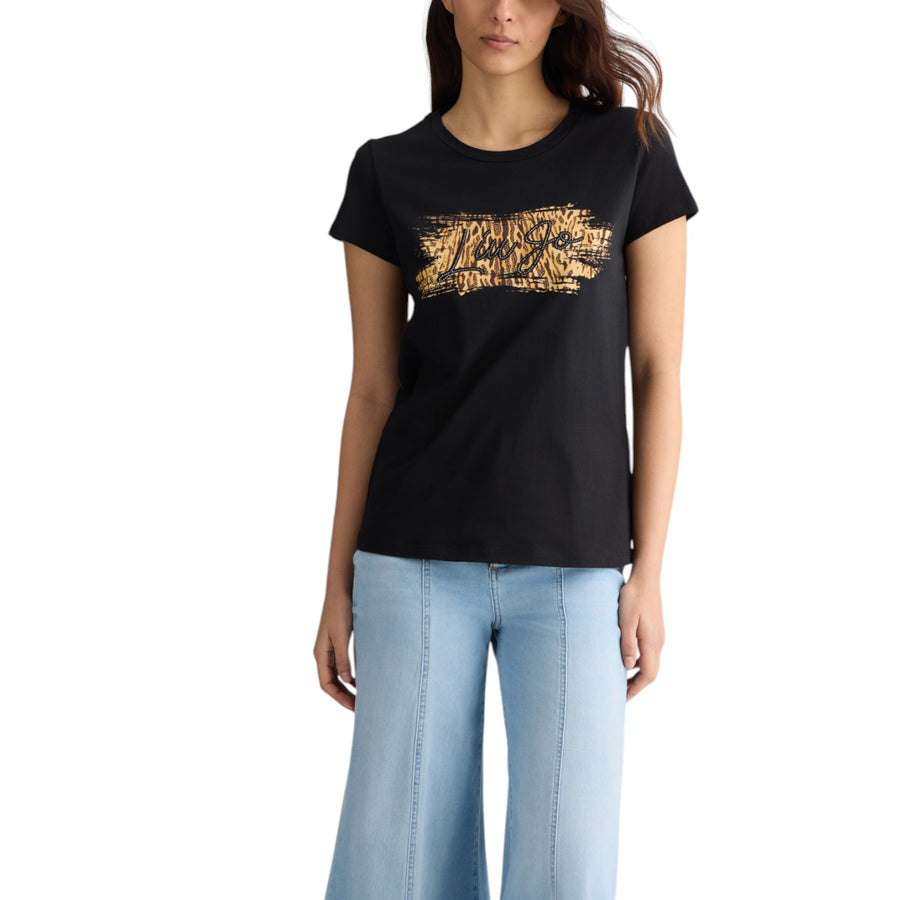 T-shirt donna con stampa animalier