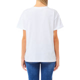 T-shirt donna con taschino logo e strass