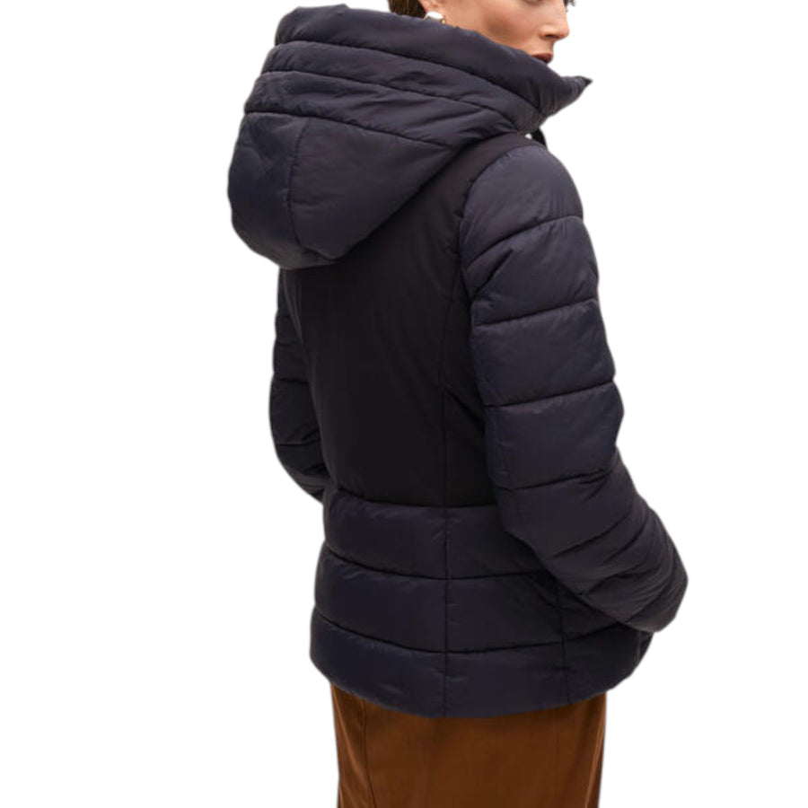 Anorak donna corto imbottito aderente a contrasto