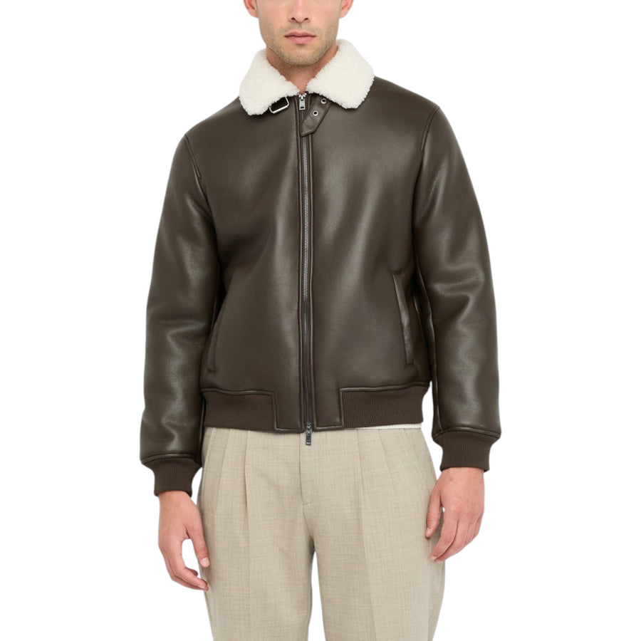 Giacca uomo biker in tessuto spalmato