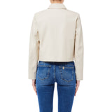 Giacca donna in tessuto spalmato con bottoni e tasche