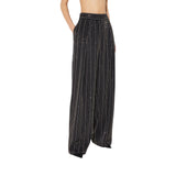 Pantaloni donna in crêpe leggero con cristalli