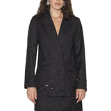 Giacca donna doppiopetto ricamata