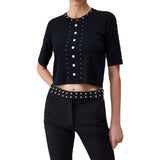 Top donna  in maglia con borchie