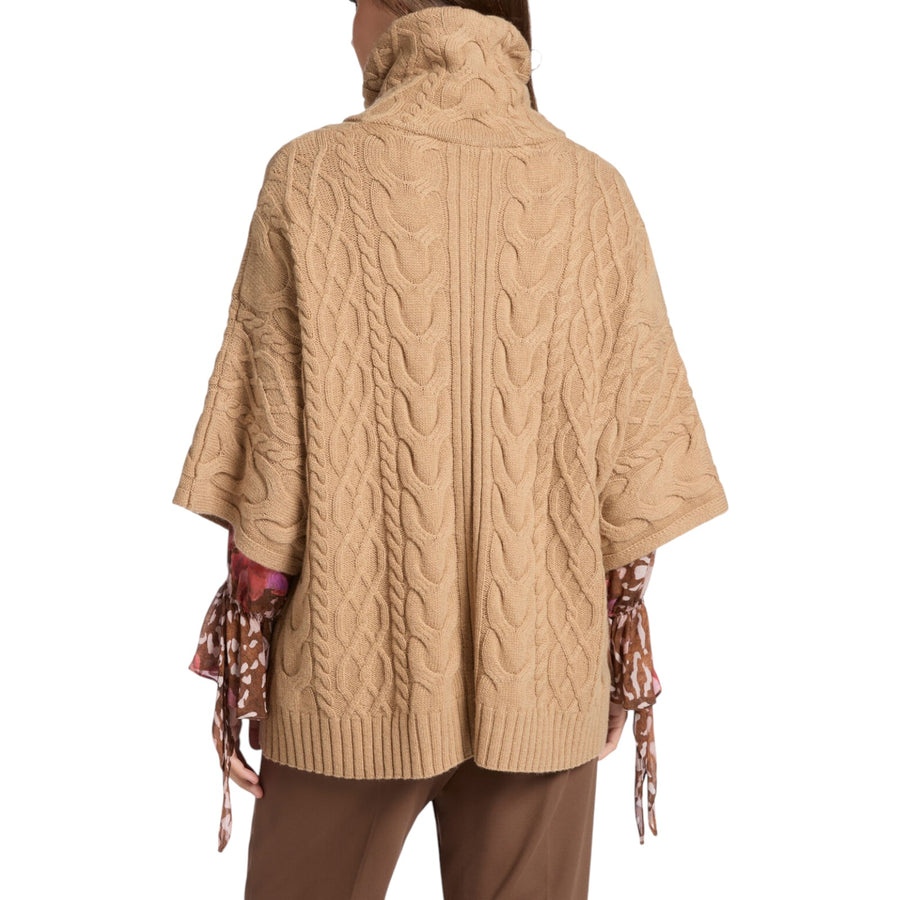 Cardigan donna a trecce in pura lana