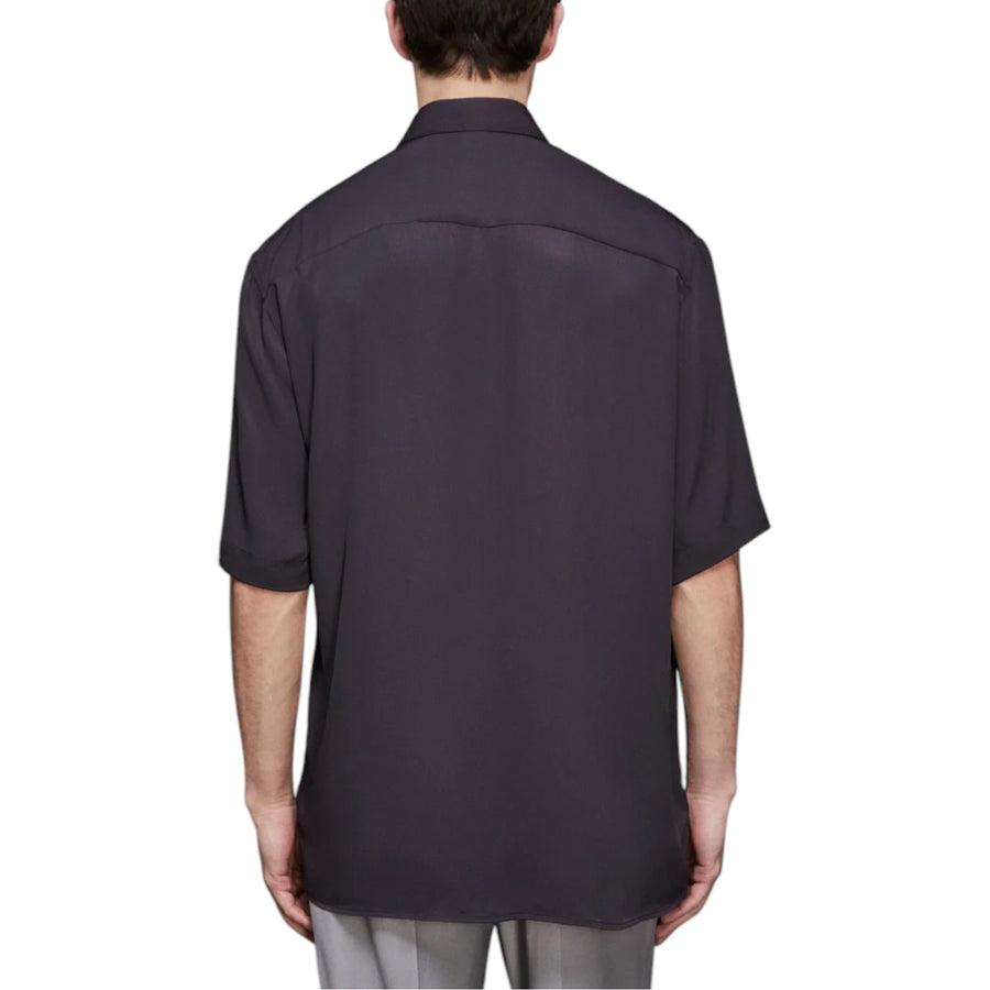 Camicia uomo manica corta in twill di viscosa