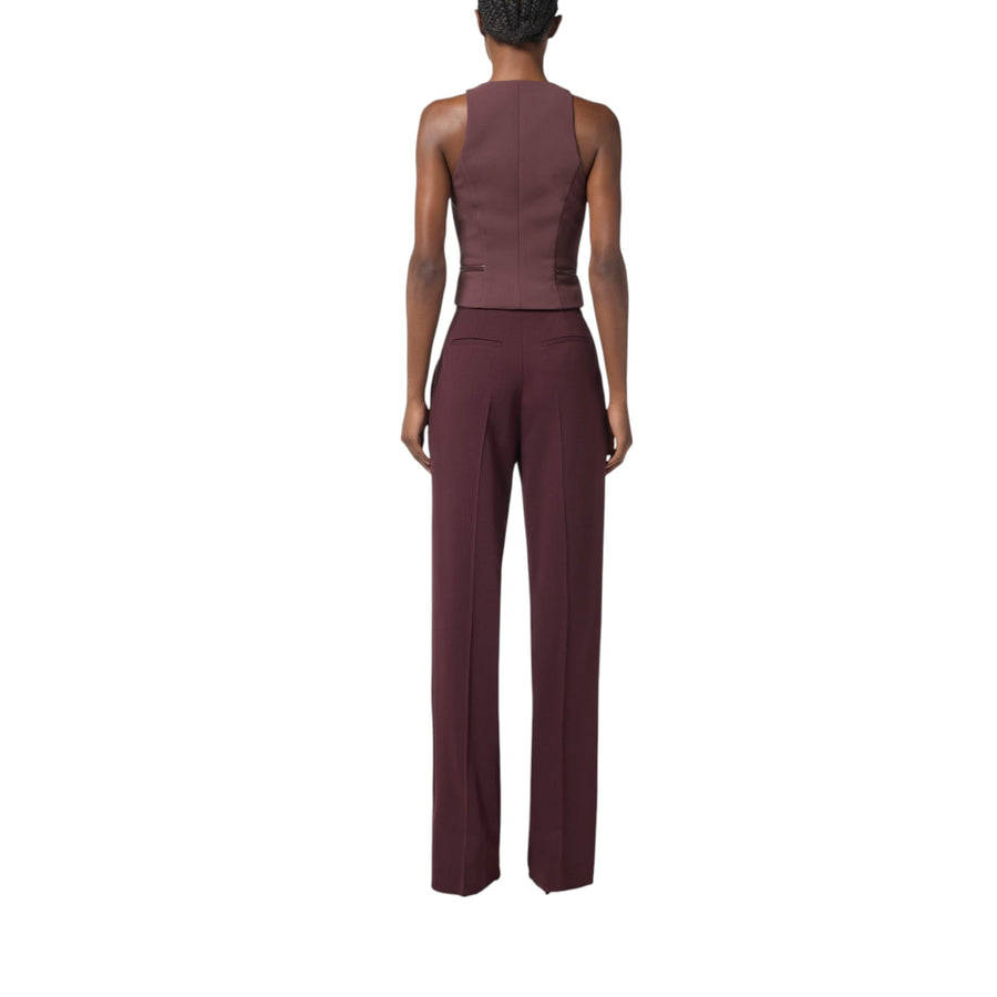 Top donna in doppio crêpe con dettagli zip