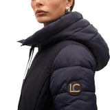 Anorak donna corto imbottito aderente a contrasto