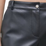 Pantaloni donna dritti in tessuto spalmato