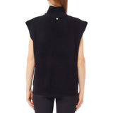 Maglia donna senza maniche a collo alto