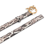 Cintura donna con stampa pitone e fibbia Love Birds 2 cm