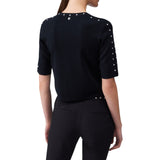Top donna  in maglia con borchie
