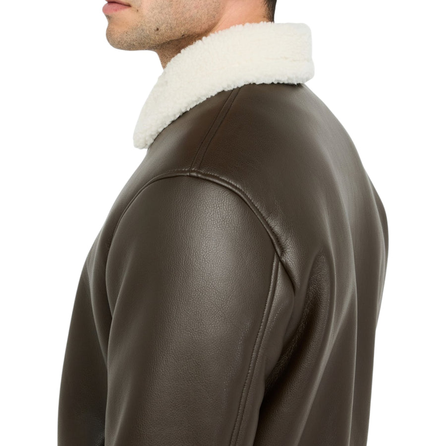 Giacca uomo biker in tessuto spalmato