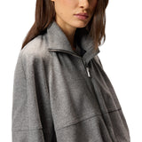 Bomber donna con zip in misto lana