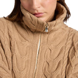 Cardigan donna a trecce in pura lana