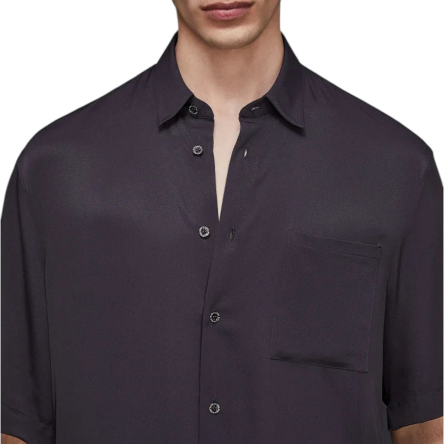 Camicia uomo manica corta in twill di viscosa