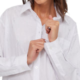 Camicia donna in cotone con strass