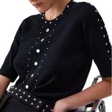 Top donna  in maglia con borchie