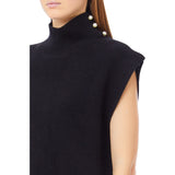 Maglia donna senza maniche a collo alto