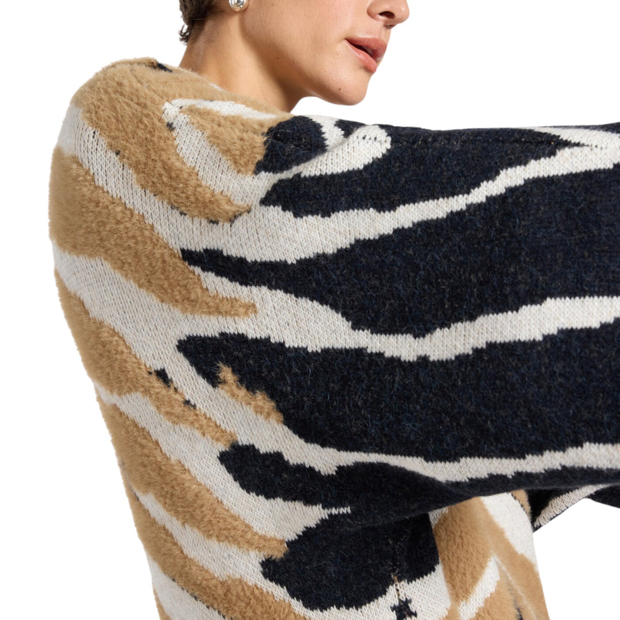 Maglia donna over animalier