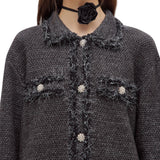 Giacca donna in maglia mouliné