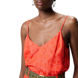 Top donna corto jacquard con spalline sottili