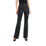 Pantaloni donna flare in tessuto spalmato