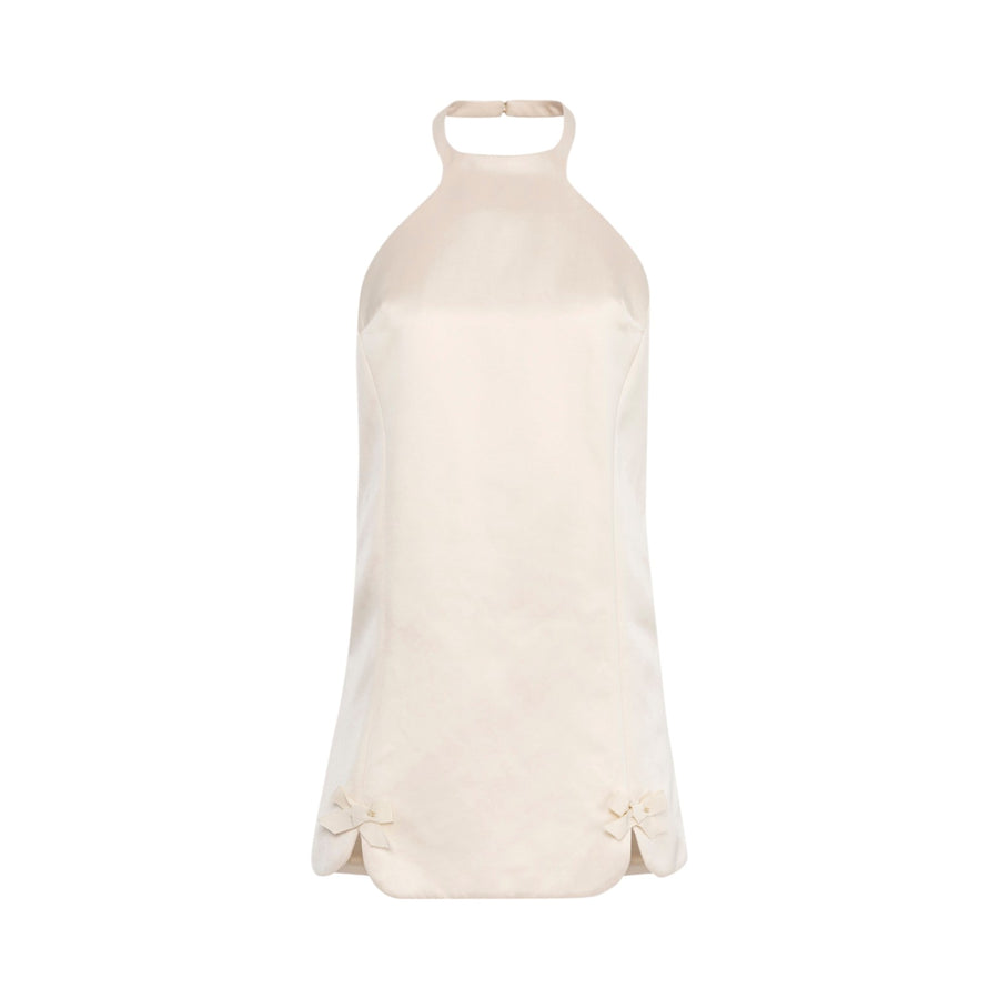 Abito donna in duchesse con fiocchi in raso