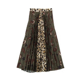Gonna donna plissettata tiger print militare