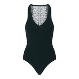 Body donna con inserto in pizzo