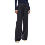 Pantaloni donna palazzo in misto lana stretch