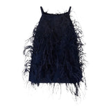 Top Donna fluido con piume