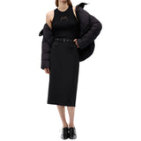 Top donna a costine con logo Love Birds in trasparenza