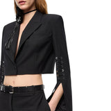 Giacca donna spencer con spacchi e lacci