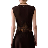 Abito donna in maglia con dettaglio in pizzo