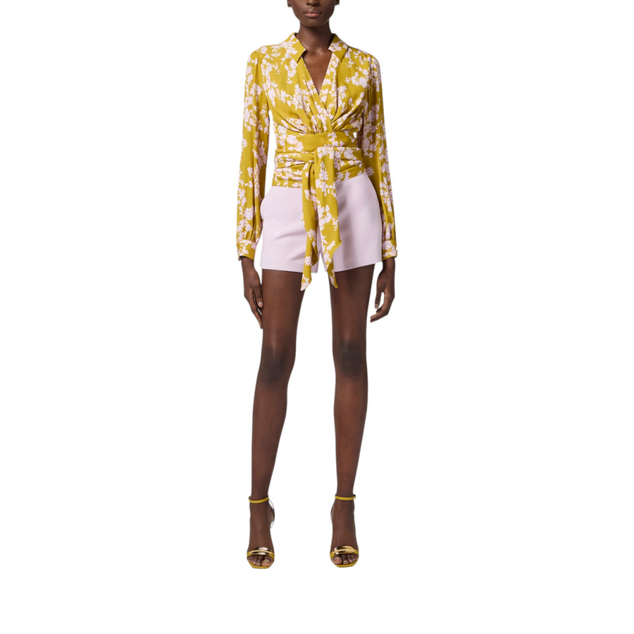 Shorts donna  in crêpe con morsetto e patte