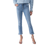 Jeans donna skinny con risvolto