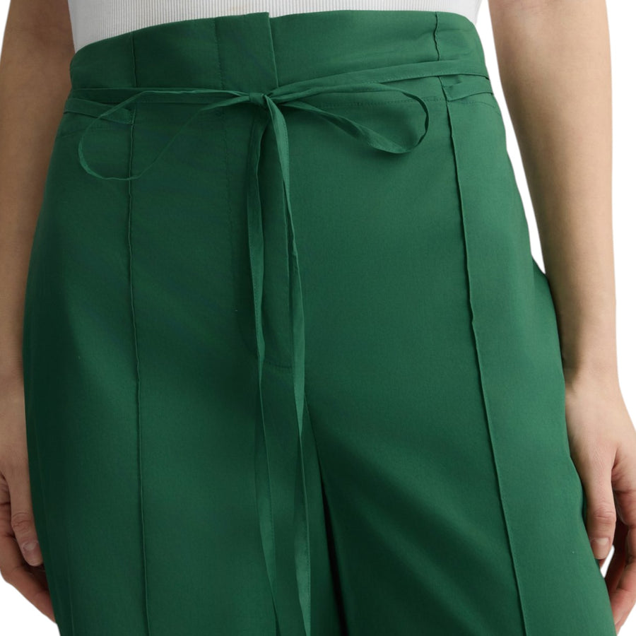 Pantaloni donna verdi con cintura