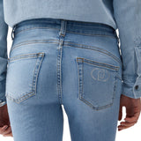 Jeans donna skinny con risvolto