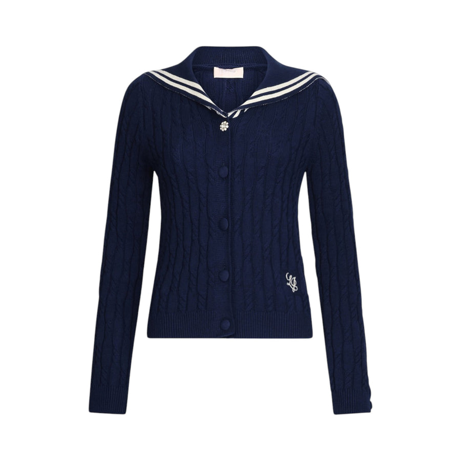 Cardigan donna in maglia a trecce