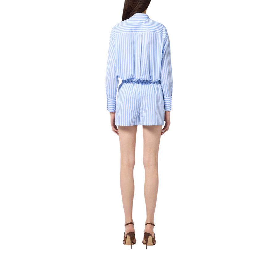 Shorts donna  in popeline di cotone con ricami