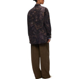 Overshirt Donna in tela tecnica con stampa camouflage floreale