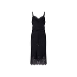 Abito donna midi in raso e pizzo