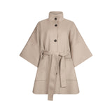 Cappotto donna in lana con cintura