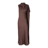 Abito Donna lungo monospalla in satin