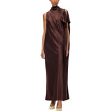 Abito Donna lungo monospalla in satin